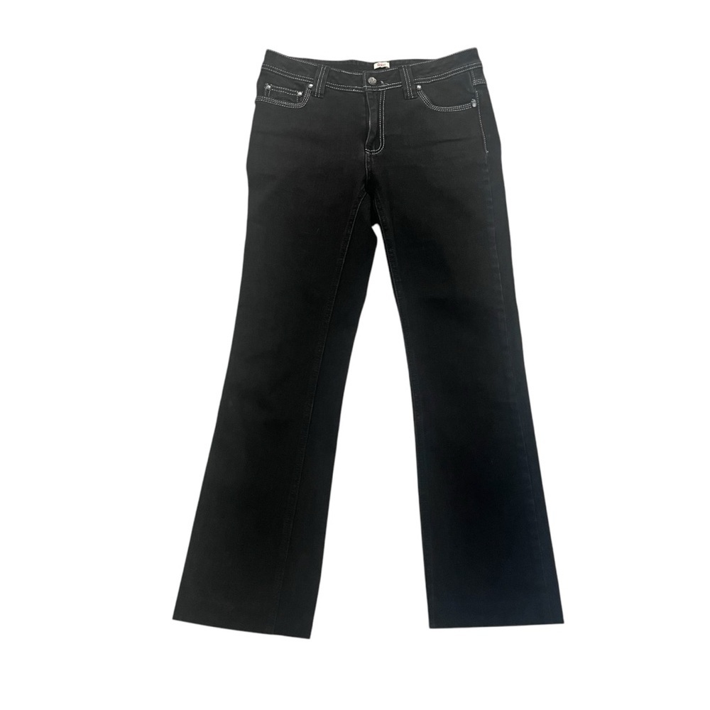 Reba Black Denim Embellished Low Rise Straight Leg Denim rock Jeans 28” Size 4